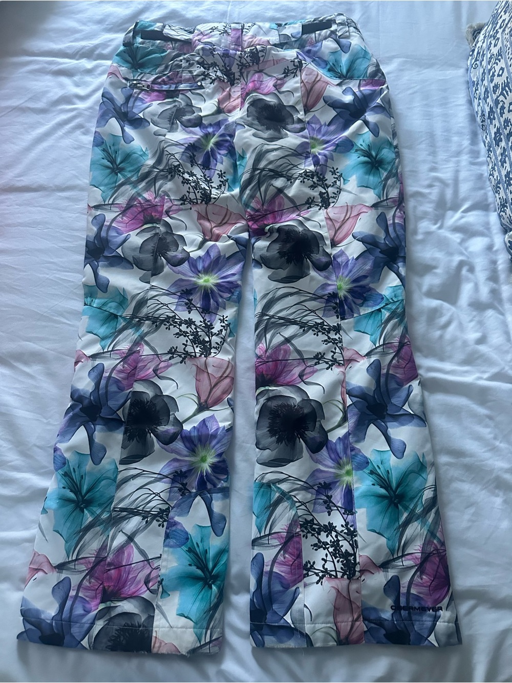 Obermeyer Printed Malta Insulated Ski Pants Floral Watercolor Women’s Size 12 - Picture 4 of 5